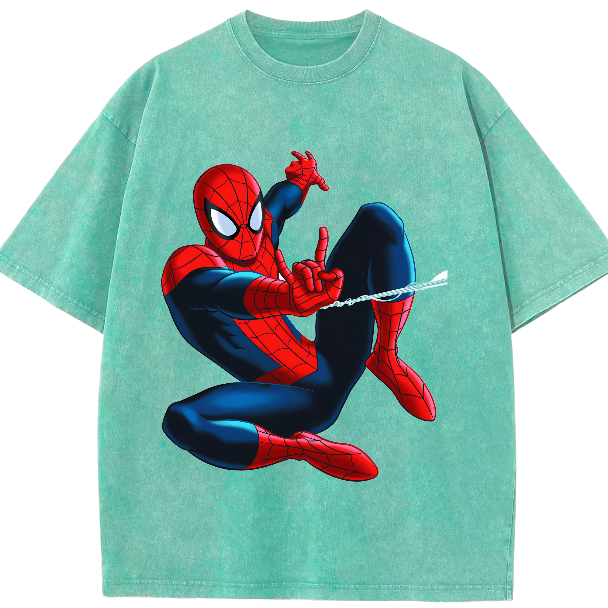 （画像用） Spider Man スパイダーマン 綿100% ヴィンテージ風 半袖Tシャツ（フロントプリント）